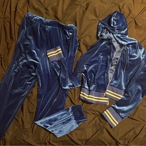 Blue Velour Track Suit